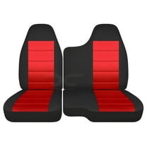 T10-Designcovers Fits 1998-2003 Ford Ranger/Mazda B-Series Velour Truck Seat Covers(60/40 Split Bench)-No Armrest:Black and Red