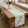 thumbnail image 6 of Easter Table Runner 90 Inches Long for Kitchen Dining, Spring Bunny Colorful Eggs Floral Leaves Grey Plaid Dresser Scarf Farmhouse, Dining Table Decorations for Wedding/Parties, 13 x 90 In, 6 of 8