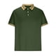 thumbnail image 1 of Playeras Elvqul Hombre con Estampado de Rayas Playa Manga Corta Abotonada Verde del Ejército con Solapa, 1 of 4