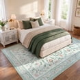 thumbnail image 5 of Lahome Washable 8'x10' Area Rug, Green Vintage Floral Rugs for Living Room, Soft Low Pile Non-Slip Botanical Carpet for Girls Bedroom, Boho Flower Large Nursery Playroom Dining Room Decor, Green, 5 of 11