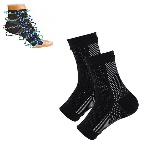 Fiudx Calcetines de Compresión, Soporte Transpirable para El Tobillo, Alivio Del Dolor de Fascitis Plantar, Diseño de Agarre Cómodo, Ideales para Correr y Hacer Senderismo, Uso Diario, Un Par