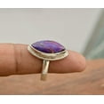 thumbnail image 3 of 925Sterling Silver Certified Handmade Purple Turquoise stone ChristmasRing8.5, 3 of 4