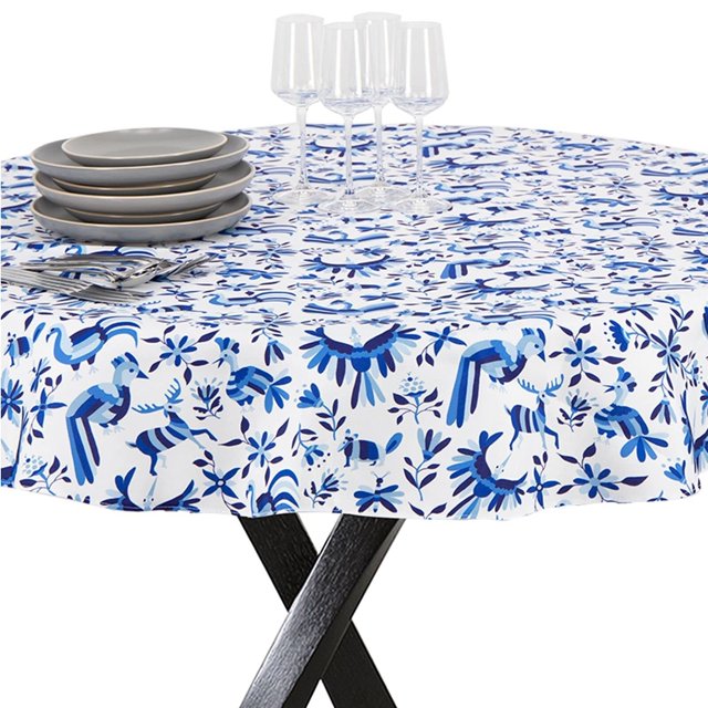 Mantel Redondo para Mesa Exteriores, 100% Poliéster Extra Resistente Anti Manchas e Impermeable, Tamaño: 1.70 MTS de Diámetro