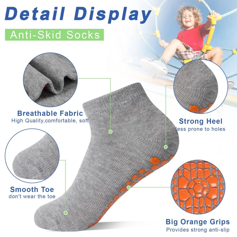 Hycles Boys Girls Non-Slip Ankle Socks 6-Pair Pack photo 5