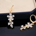 thumbnail image 3 of Women 5 Color Cubic Zircon Drop Earring Luxury 18k Yellow Gold Plated Jewelry, 3 of 4