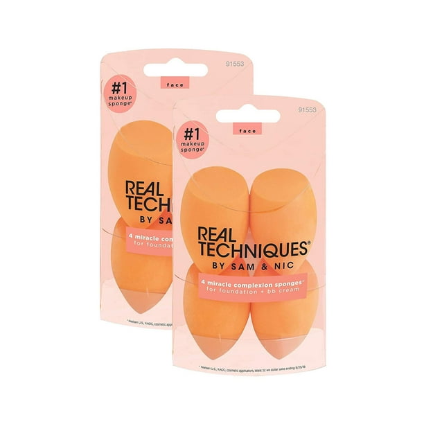 Real Techniques Miracle Complexion Beauty Sponge Makeup Blender, Set of