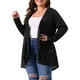 thumbnail image 4 of Chaqueta Brillante de Lentejuelas para Mujeres de Talla Grande Agnes Orinda, Abrigo de Manga Larga Abierto 2X Negro, 4 of 6