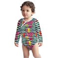 thumbnail image 2 of Xecao Trendy Colorful Pineapples Print Baby unisex-baby Cotton Long-sleeve Bodysuits-3 Months, 2 of 6