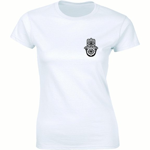 Hamsa Hand Iron-On Patch Embroidered Khamsah Eye Palm Hand of Fatima Emblem T-Shirt