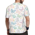 thumbnail image 2 of Wukai Colorful Butterfly Print Men's Short-Sleeved Mesh T-Shirt,Quick-Dry Short Sleeve Workout T-Shirt-X-Small, 2 of 8