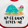 thumbnail image 4 of Inktastic Grammy Loves Me Grandchild Turtle Boys or Girls Baby Bib, 4 of 4