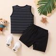 thumbnail image 4 of TOWED22 Boy Clothes Toddler Baby Boys Summer Outfits Sleeveless Patchwork T-Shirt Shorts Set 6 Months-4T(Black,18-24 M), 4 of 6