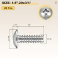 thumbnail image 2 of Uxcell Phillips Cross Flat Round Head Machine Screw Kit with Lock Nut (M5-0.8x25) 80Pcs, Stainless Steel Fasteners, 2 of 7