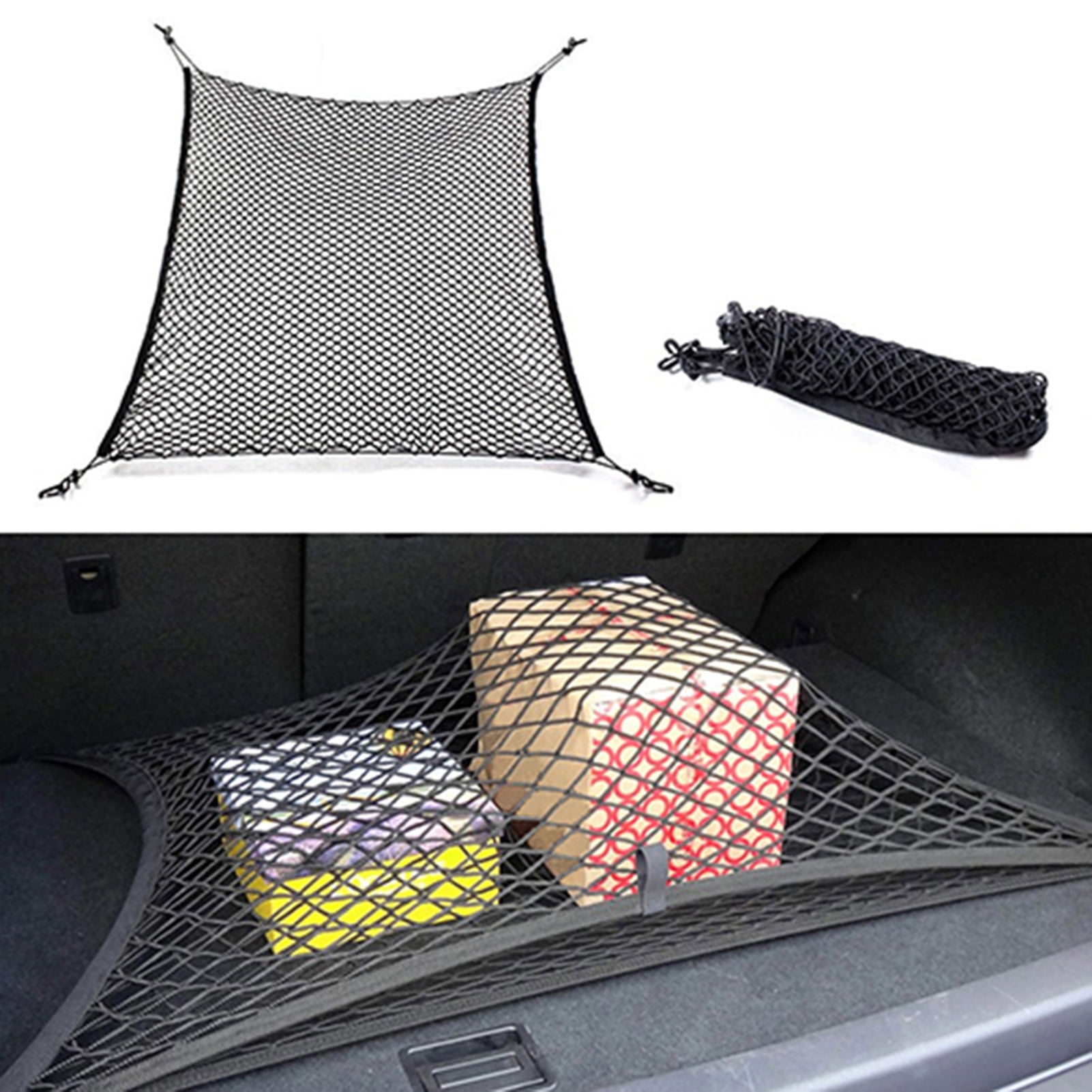 Car Cargo Net Lightweight with Four Hooks Polypropylene Fiber Universal Truck Net for Car Roof