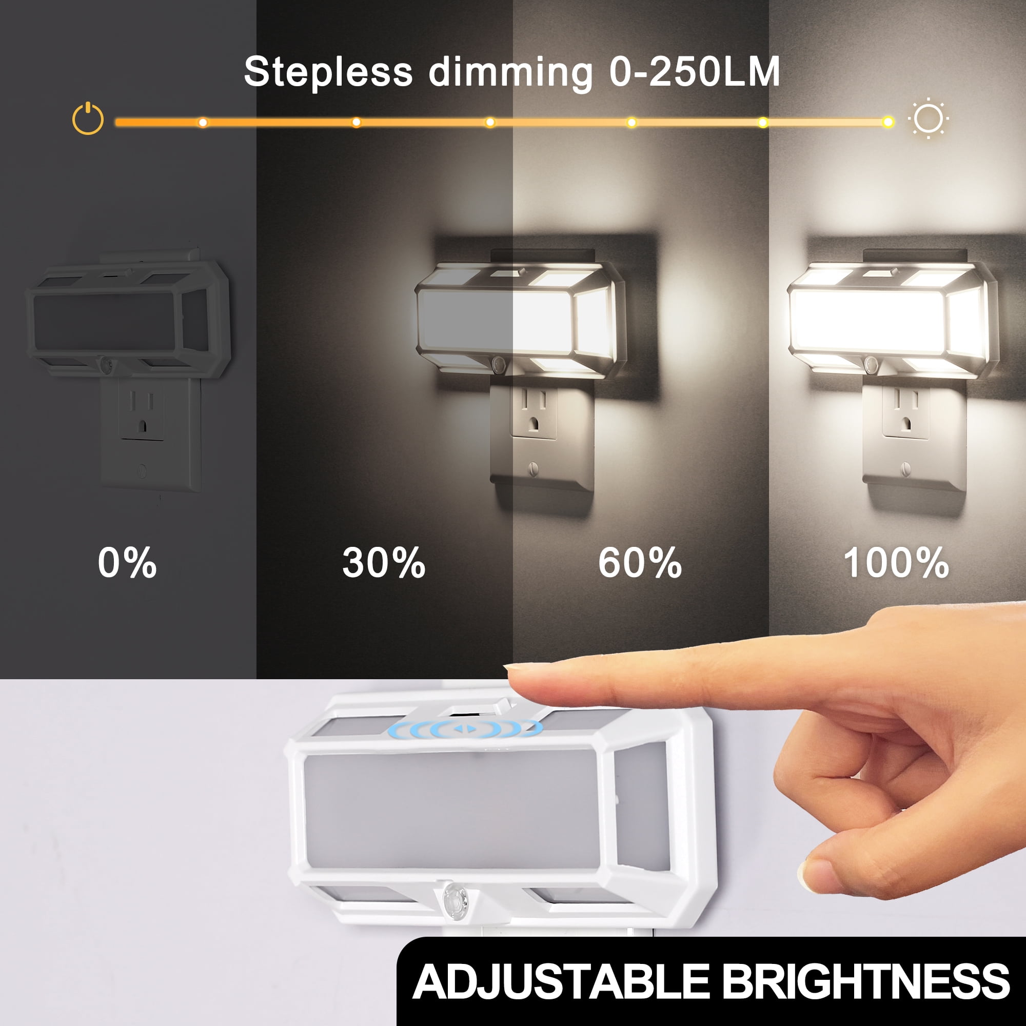LOHASLED White Cool White 5000K Solar Style Dimmable Night Light