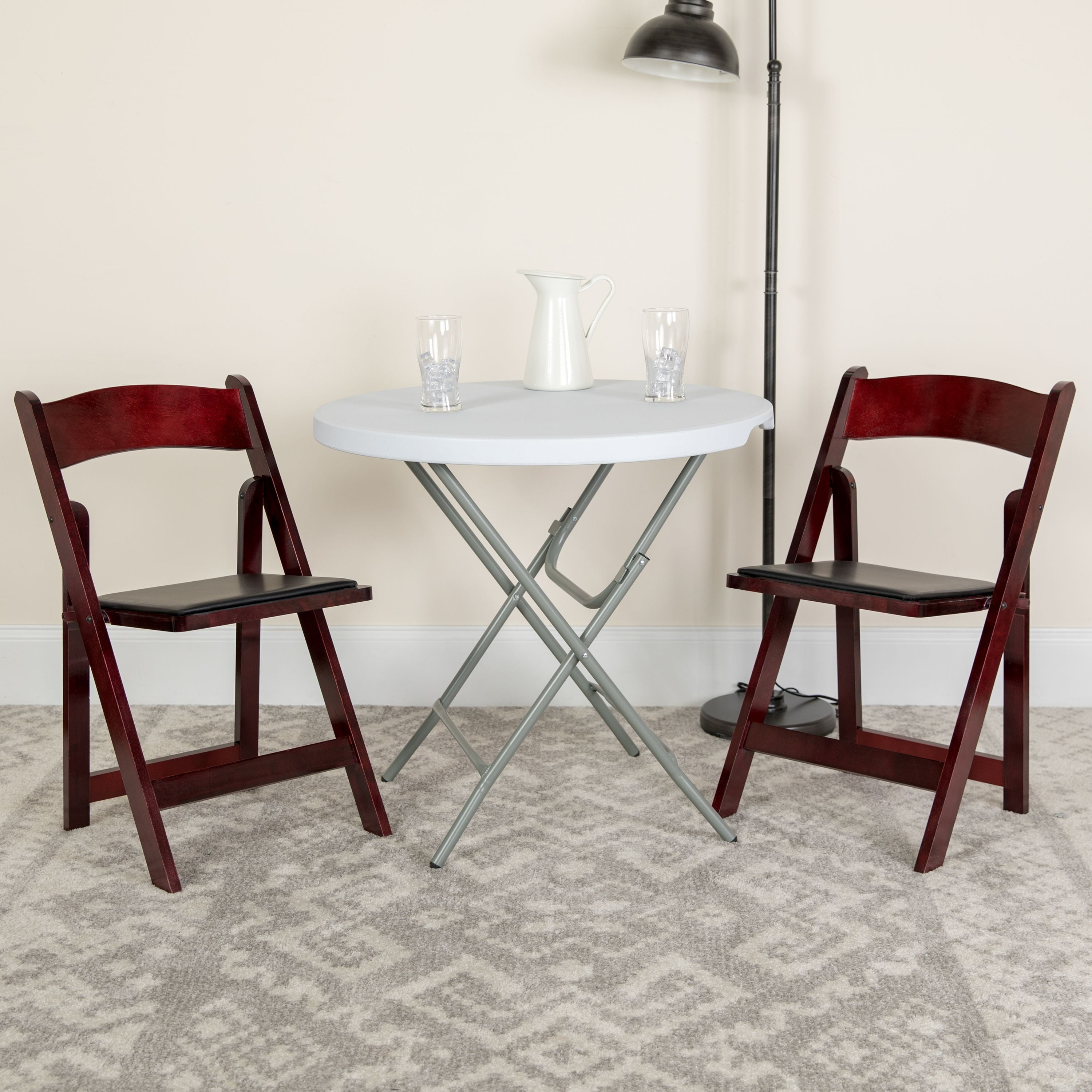 Flash Furniture 4pk Hercules Series Mahogany Wood Folding Chair