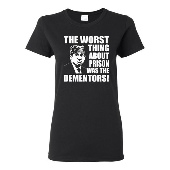 Wild Bobby, Office Prison Mike Dementors Michael Scott, Pop Culture, Women Graphic Tee, Black, Small