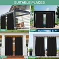thumbnail image 6 of Lapalife Outdoor Patio Curtains Waterproof, Tab Top 52" x 108" Blackout Privacy Thermal Insulated Curtains for Pergola Porch, 1 Panel, Black, 6 of 7