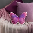 thumbnail image 3 of JWH Watercolor Butterfly Car Neck Pillow 12x8inch Neon Pink Ergonomic Neck Support for Road Trips and Commute Comfort, 3 of 7