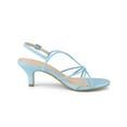 thumbnail image 3 of BLISSFUL STEP Women's Shoes Strappy Slingback Kitten Heel Sandals Sky Blue 7, 3 of 8