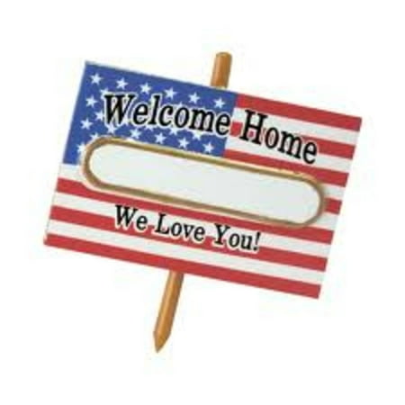 MIDWEST 3" American Flag Welcome Home Soldier Christmas Ornament - Red/White