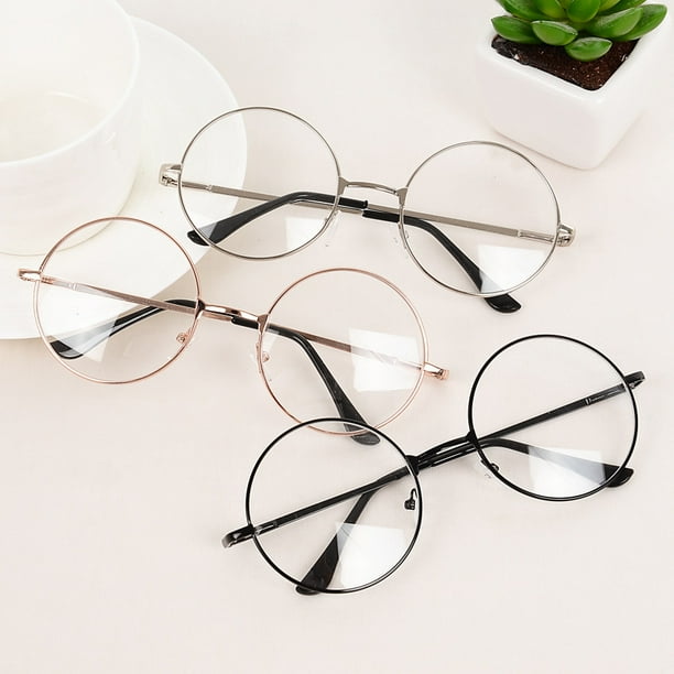 Montura de gafas redondas para mujer gafas poligonales de seda dorada retro a la moda montura redonda montura de gafas gafas lisas para hombres de Internet Apalfuy Walmart en linea