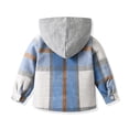 thumbnail image 4 of Xyant Toddler Baby Boy Clothes Plaid Flannel Long Sleeve Patchwork Button Down Hoodie Top + Pants 2pcs Fall Winter Outfits Set for Kids Toddler Baby (Sky Blue,4-5 Years), 4 of 7
