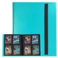 thumbnail image 1 of Uxcell 4 Pocket Trading Card Binder, PU Cover Card Collection Binder 160 Side Loading Card Binder Card Album Folder for TCG, Game Cards, Sports Cards(Lake Blue), 1 of 7