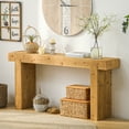 thumbnail image 4 of PieDle Solid Wood Farmhouse Console Table, 63" Long, Rustic Narrow Entryway Table with Lower Shelf for Hallway, Living Room & Behind Couch, 4 of 6