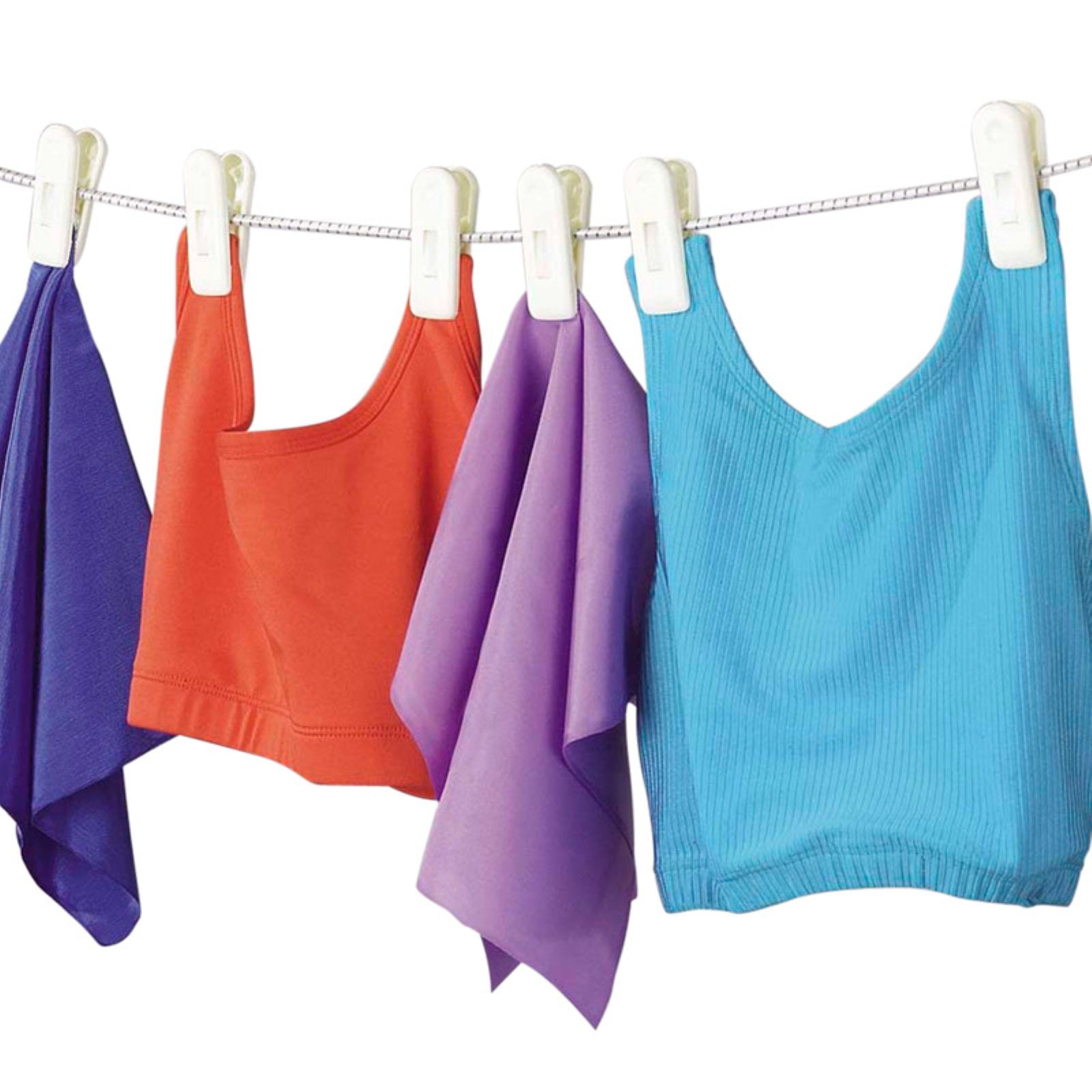 Household Essentials 8foot Clothesline Rope with 6 Jumbo Clips