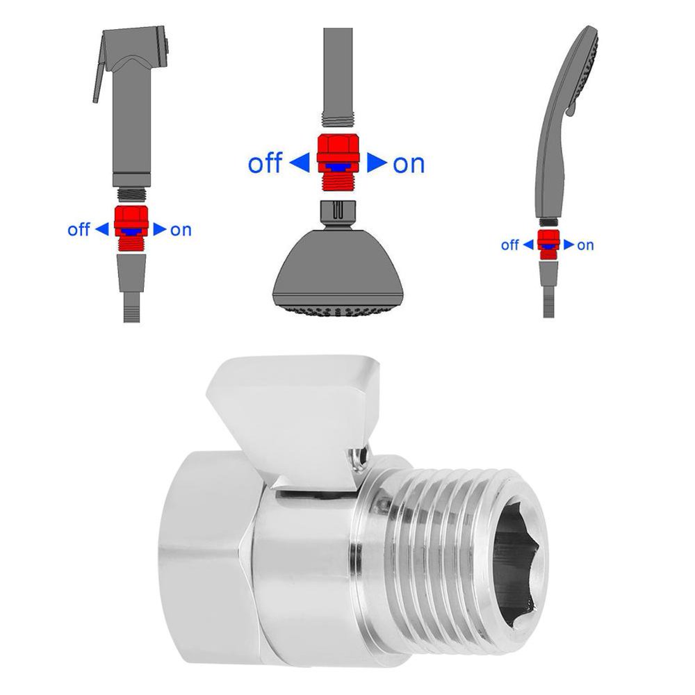 LYUMO Shower Supply,G1/2in Shower Head Flow Control Shut Off Stop Valve
