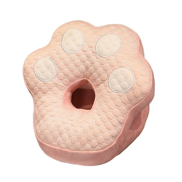 Almohada de escritorio, muñeca, almohada de viaje con forma de garra de gato, juguete de peluche para la escuela, biblioteca, Rosa