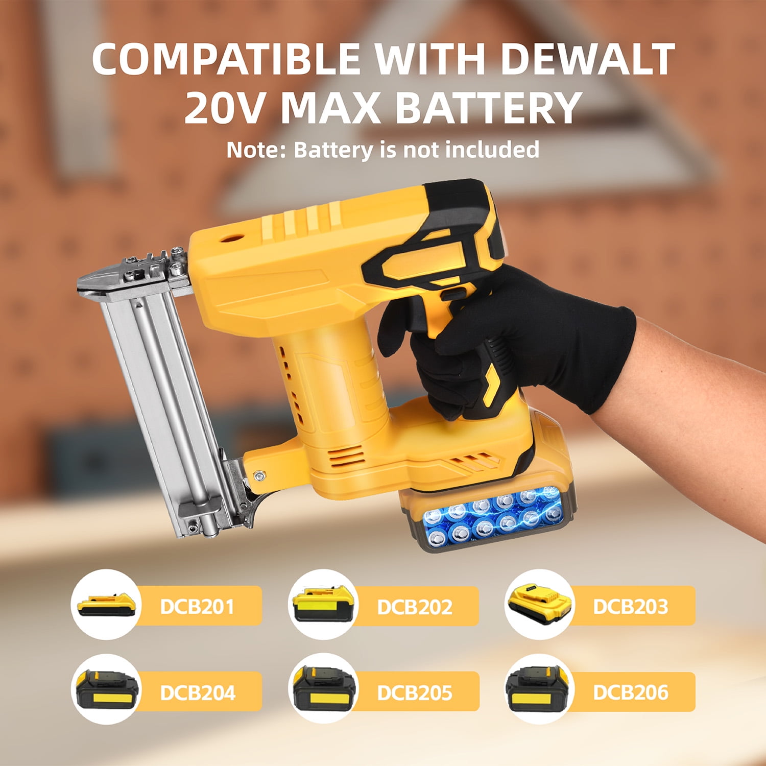 18 Gauge Brad Nailer Compatible with Dewalt 20V MAX Battery(NO Battery), Narrow Crown Stapler, 2 in 1 Cordless Nail Gun with 1000 Nails and 1000 Staples for Home Improvement, DIY and Woodworking