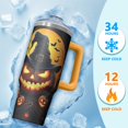 thumbnail image 4 of 30oz Halloween Tumbler with Handle, Skeleton Pumpkin Bat | Print | Halloween Gifts for Women & Men | with Lids and Straws | Stainless Steel Insulated | Travel Coffee Mug, 4 of 5