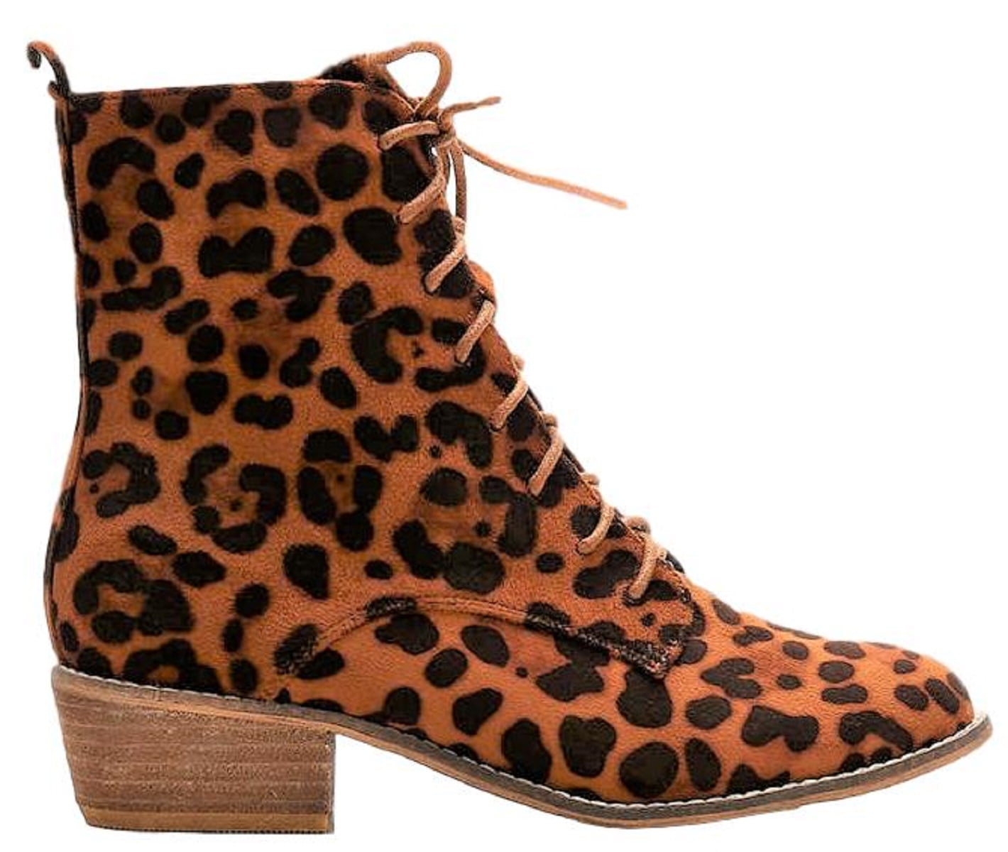 lace up leopard boots