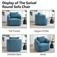 thumbnail image 5 of Swivel Accent Chair,360° Round Upholstered Armchair with One Soft Pillow,Teddy Fleece High-Resilience Sponge Single Sofa for Living Room, Bedroom, Apartment,No Assembly,Blue, 5 of 12