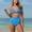 #0092-Blue, variant on Xucatan Women's Ruffle Trim One Piece Swimsuit with Removable Pads Push Up, Tummy Control Full Coverage Modest Swimwear Long Torso Fit Plus Size Summer Beach Vacation Gift