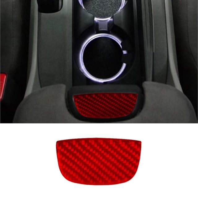 Real Bright Soft Car Interior Carbon Fiber Sticker DecorationFor 2008-12 Honda Accord Red Carbon Fiber Armrest Compartment Handle CoverAuto Car Protection Interior Accessories