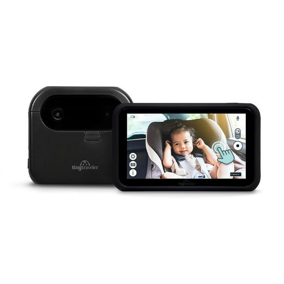 Tiny Traveler Baby Monitor - Kit básico inalámbrico Tiny (TT002PBB) con banco de energía - Cámara inalámbrica para monitor de coche de bebé, banco de energía de 8 horas, visión nocturna, grabación y u