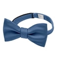 thumbnail image 4 of Jacob Alexander Men's Silk Blend Solid Color Traditional Freestyle Self-Tie Bow Tie - Steel Blue, 4 of 7