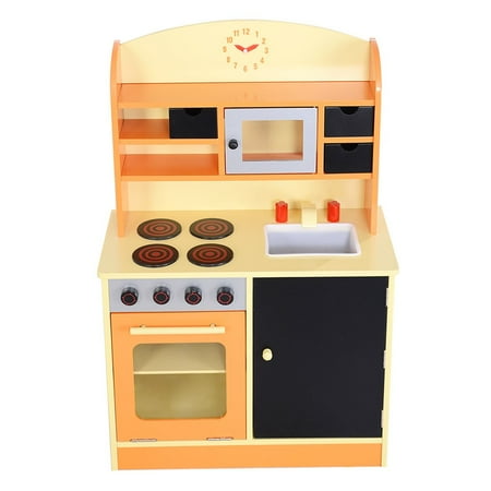 Wood Kitchen  Toy  Kids Cooking Pretend Play Set  Toddler 