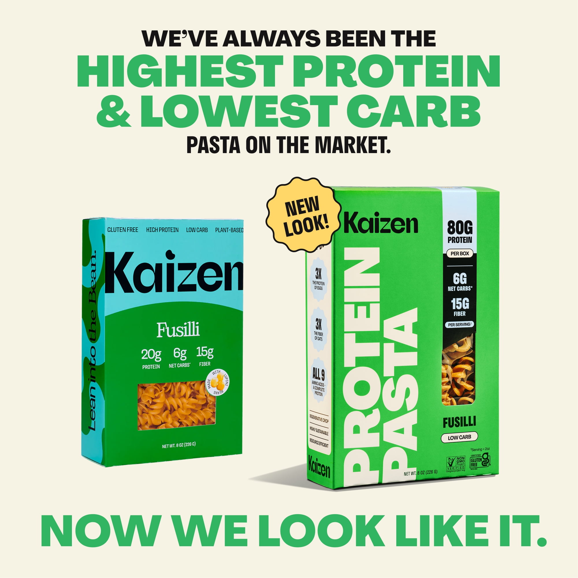 Kaizen Low Carb Keto Pasta Fusilli - High Protein, Gluten-Free, Keto-Friendly, Plant-Based Lupini Noodles - 8 ounces (Pack of 3)