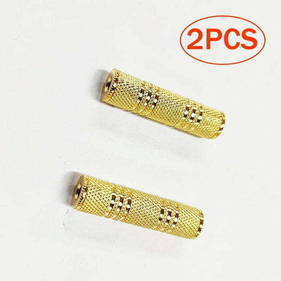 2pcs 3.5mm 1/8" Aux Stereo Female to Female F/F Gold Audio Coupler Adapter Jack US