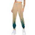 thumbnail image 1 of Gibobby pantalones de mujer de vestir Pantalones de chándal con bolsillo para mujer, estampado, cómodos, de cintura alta, para entrenamiento, salón atlético, informales, para correr (Caqui, XS), 1 of 5