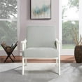 thumbnail image 3 of Pemberly Row Armchair in Smoke Gray Fabric with Antique White Finished Frame, 3 of 7