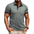 thumbnail image 2 of yillto Mens Classic Golf Shirt Breathable Casual Short Sleeve Button down Tops Plain Collared Tees, 2 of 6