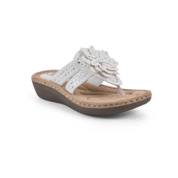 Cliffs by White Mountain Womens Cupcake II Faux Leather Thong Sandals