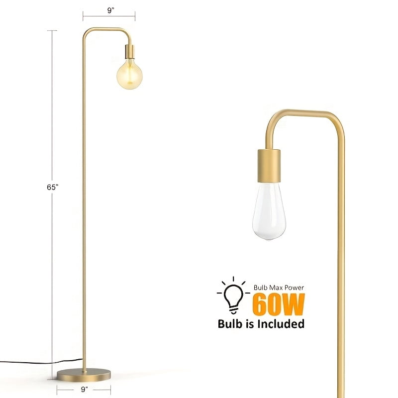 Industrial Standing Arched Floor Lamp And Bulb Included, For Living Room And Bedroom