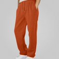 thumbnail image 3 of Teylalorva Boys Fleece Lined Joggers Elastic Waist Drawstring Side Pocket Warm Sports (4-15) Orange Size 6, 3 of 6