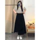 thumbnail image 2 of Falda holgada de corte A de talla grande, nueva falda de traje negro de estilo primavera-verano, moldeadora corporal adelgazante en forma de pera, moda para mujer, 2 of 5